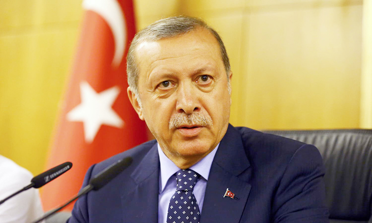 Turkish President Erdogan addresses during an attempted coup in Istanbul