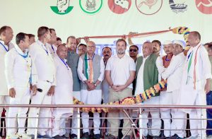 Lok Sabha LoP Rahul Gandhi during public meeting at Wazirganj